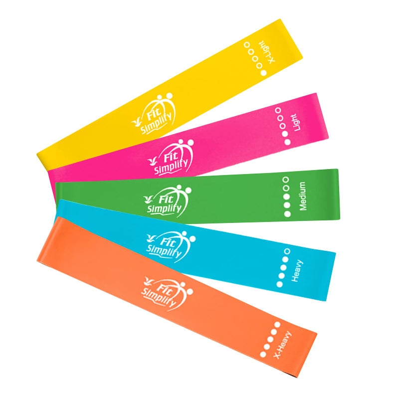 Fit Simplify 10 Inch Resistance Loop Exercise Bands, Set of 5, Assorted Colors - Image 3